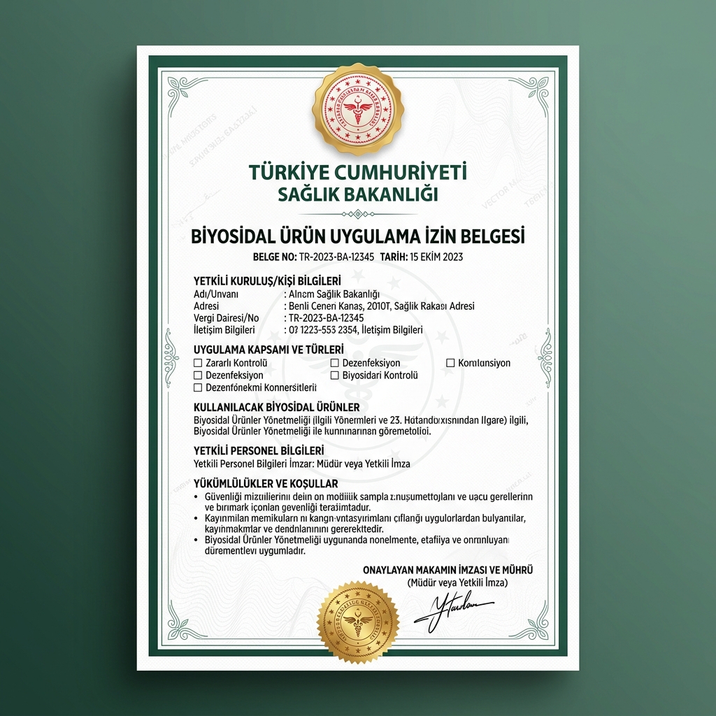 Biyosidal Ürün Uygulama İzin Belgesi